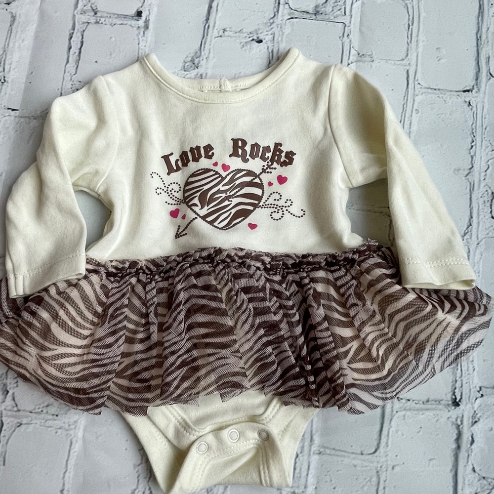 Glamajama “Love Rocks” Zebra Tutu Onesie
